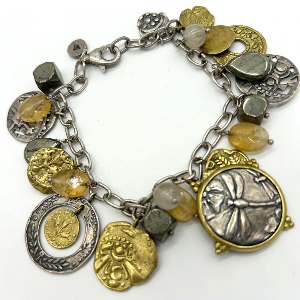 Silpada Perfect Composition Sterling And Brass Charm Bracelet